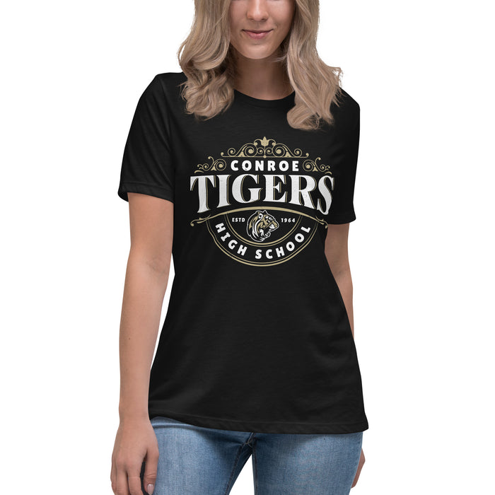 Conroe High School Tigers Women's Black T-shirt 211