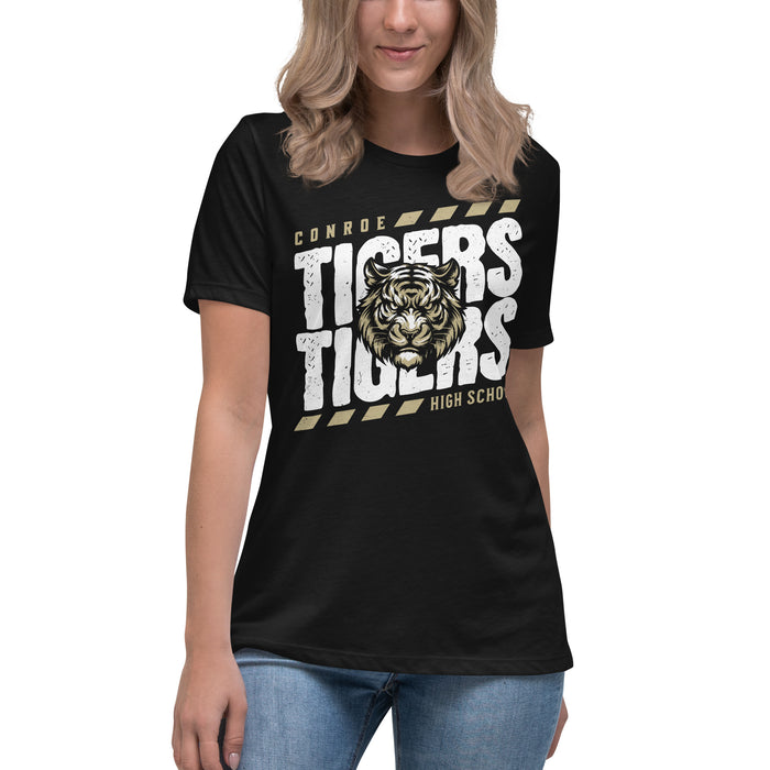Conroe High School Tigers Women's Black T-shirt 223