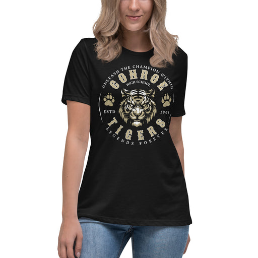 Conroe High School Tigers Women's Black T-shirt 214