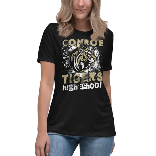 Conroe High School Tigers Women's Black T-shirt 205