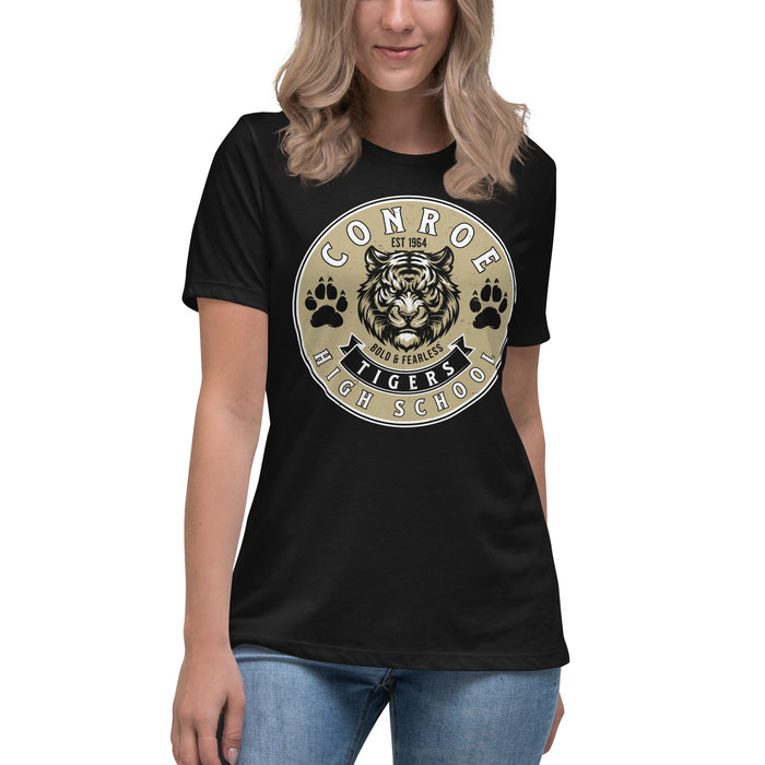 Conroe High School Tigers Women's Black T-shirt 215