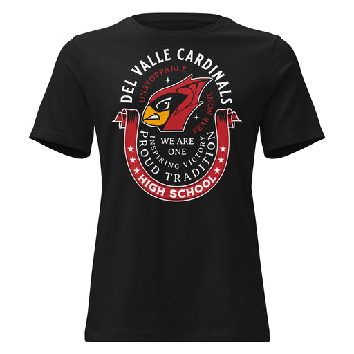 Del Valle High School Cardinals Women's Black T-shirt 229