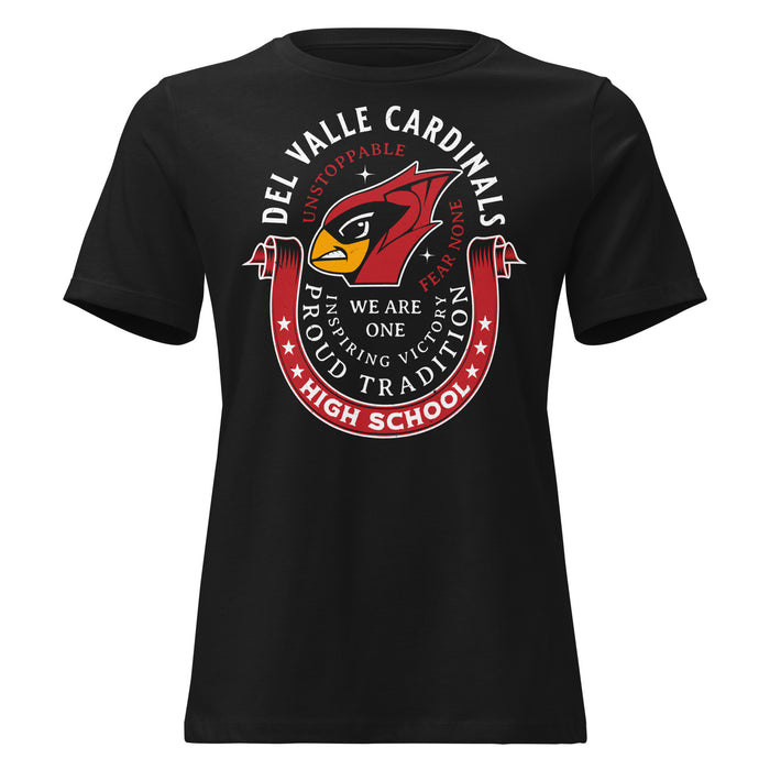 Del Valle High School Cardinals Women's Black T-shirt 229