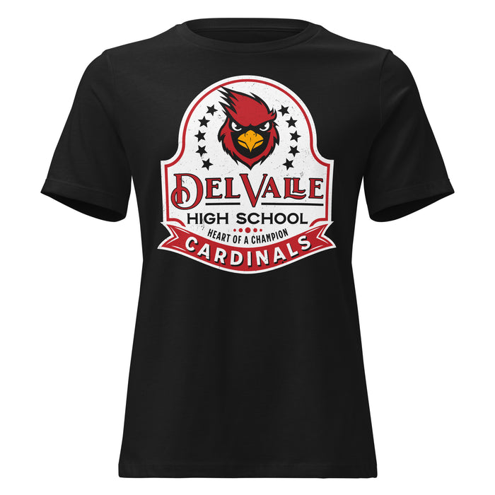 Del Valle High School Cardinals Women's Black T-shirt 219