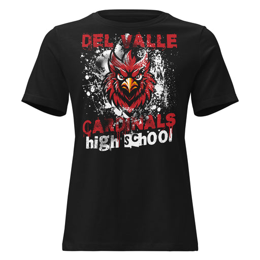 Del Valle High School Cardinals Women's Black T-shirt 205