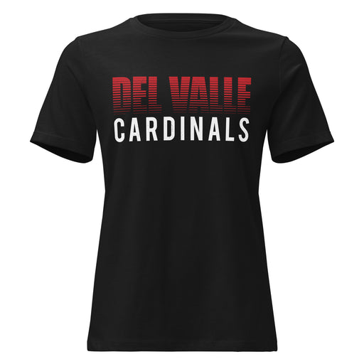 Del Valle High School Cardinals Women's Black T-shirt 024