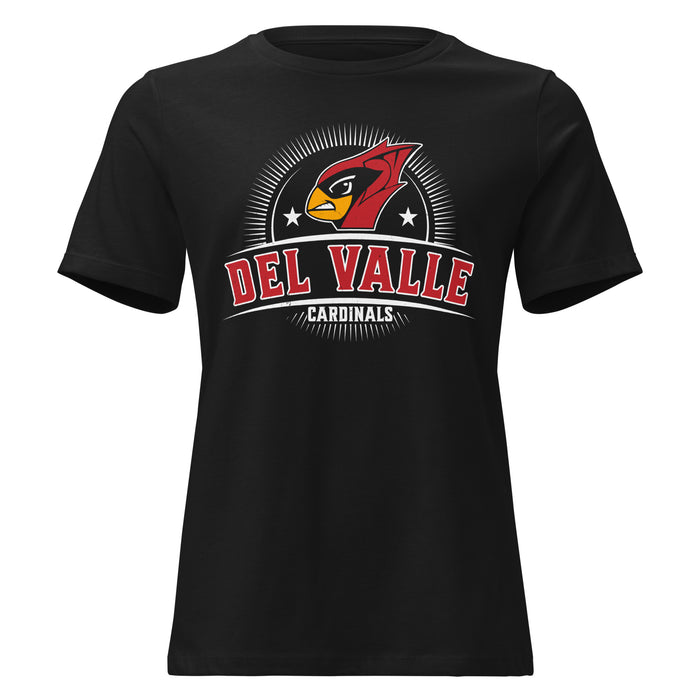 Del Valle High School Cardinals Women's Black T-shirt 221