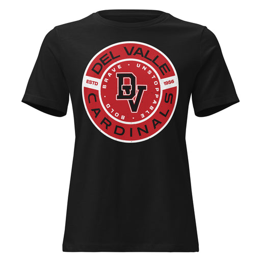 Del Valle High School Cardinals Women's Black T-shirt 239
