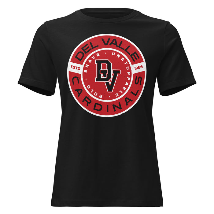 Del Valle High School Cardinals Women's Black T-shirt 239