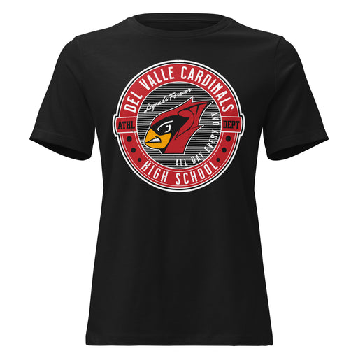 Del Valle High School Cardinals Women's Black T-shirt 224
