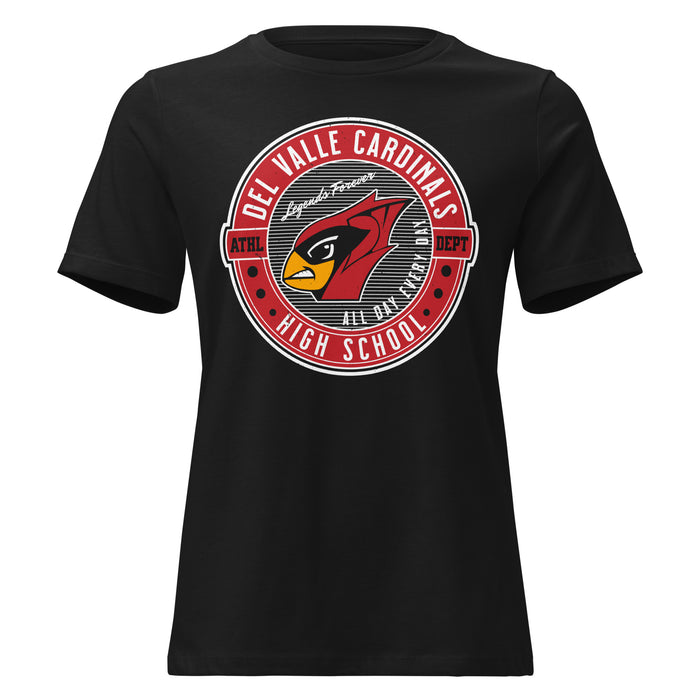 Del Valle High School Cardinals Women's Black T-shirt 224