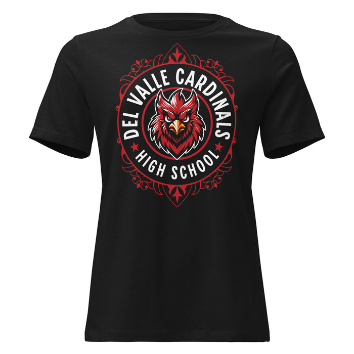 Del Valle High School Cardinals Women's Black T-shirt 227