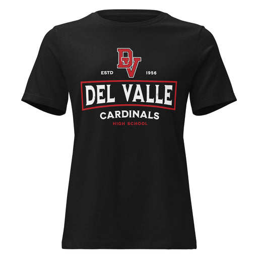 Del Valle High School Cardinals Women's Black T-shirt 202