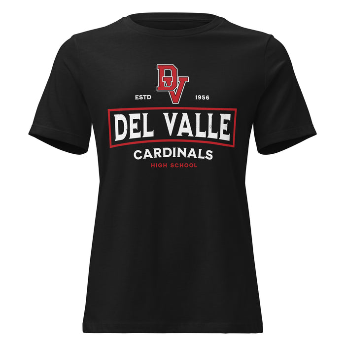 Del Valle High School Cardinals Women's Black T-shirt 202