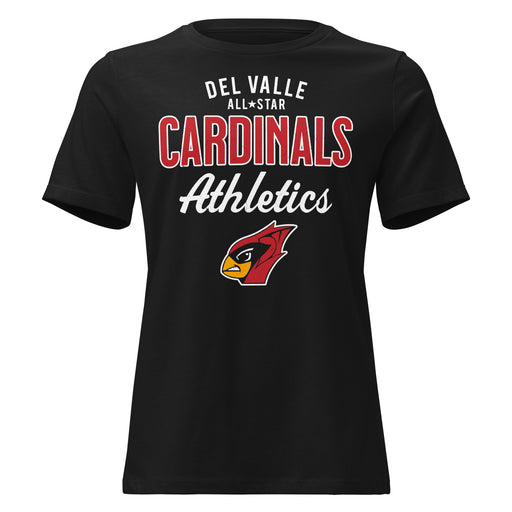 Del Valle High School Cardinals Women's Black T-shirt 034
