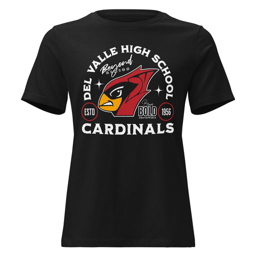 Del Valle High School Cardinals Women's Black T-shirt 208