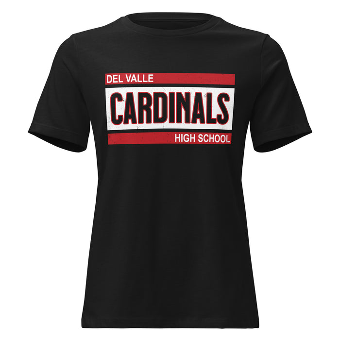 Del Valle High School Cardinals Women's Black T-shirt 098