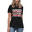 Woman wearing Del Valle High School Cardinals Women's Black T-shirt 238