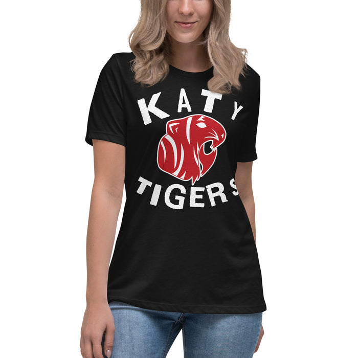 Student wearing Katy High School Tigers Women's Relaxed Fit T-shirt 228