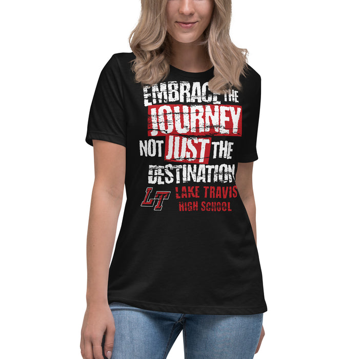 Student wearing Lake Travis High School Cavaliers Women's Relaxed Fit T-shirt 232
