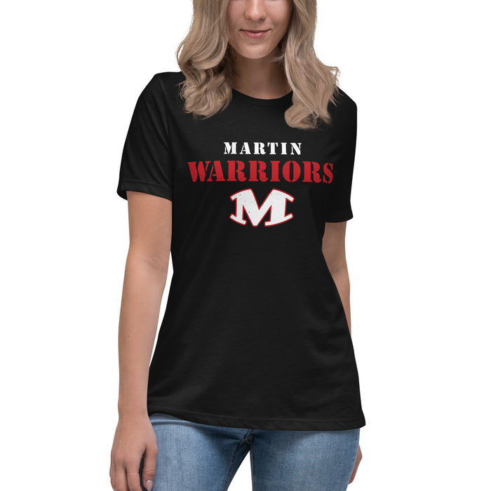 Young lady wearing Martin High School Warriors Women's Relaxed Fit T-shirt 017