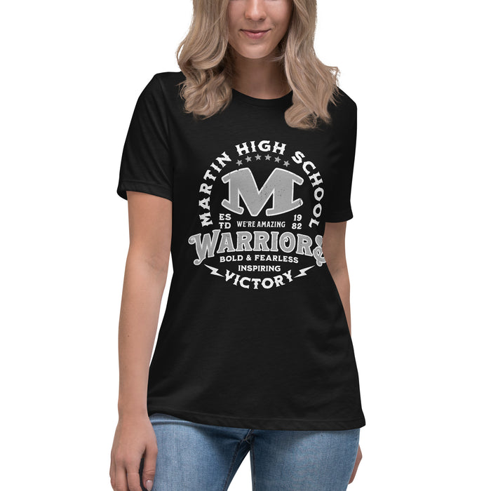 Young lady wearing Martin High School Warriors Women's Relaxed Fit T-shirt 206
