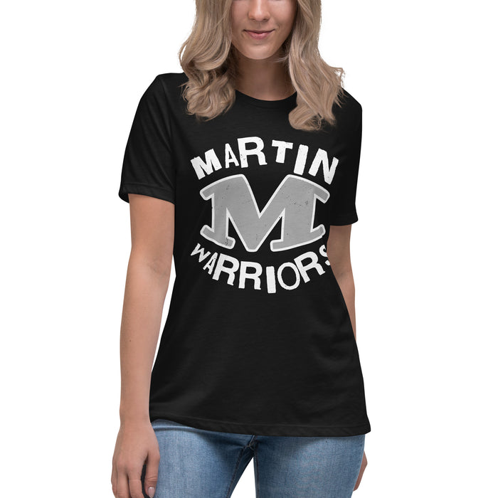 Young lady wearing Martin High School Warriors Women's Relaxed Fit T-shirt 228