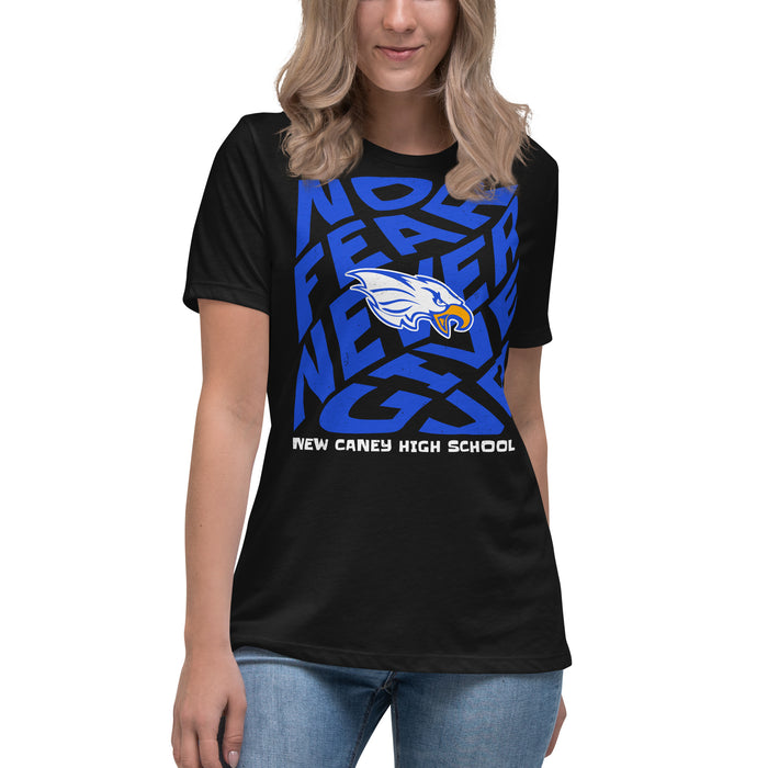 Student wearing New Caney High School Eagles Women's Relaxed Fit T-shirt 236