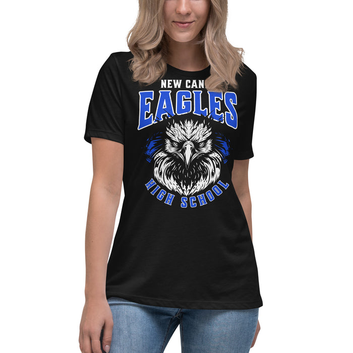 Student wearing New Caney High School Eagles Women's Relaxed Fit T-shirt 213