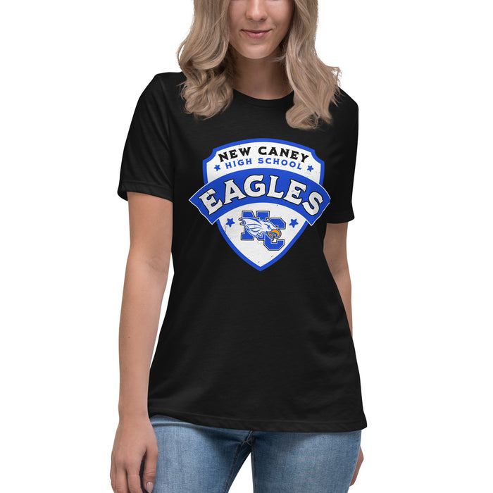 Student wearing New Caney High School Eagles Women's Relaxed Fit T-shirt 221