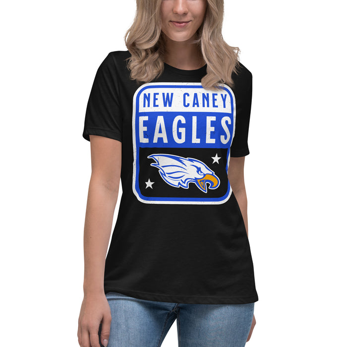 Student wearing New Caney High School Eagles Women's Relaxed Fit T-shirt 001