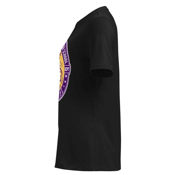 Side view of Jersey Village High School Falcons Women's Relaxed Fit T-shirt 224