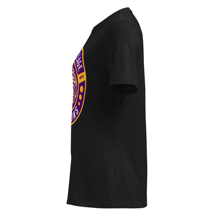 Side view of Jersey Village High School Falcons Women's Relaxed Fit T-shirt 239