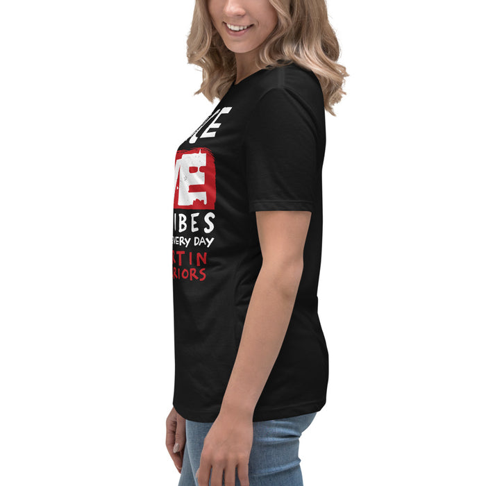Side view of Martin High School Warriors Women's Relaxed Fit T-shirt 240