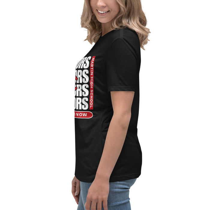 Side view of Martin High School Warriors Women's Relaxed Fit T-shirt 235