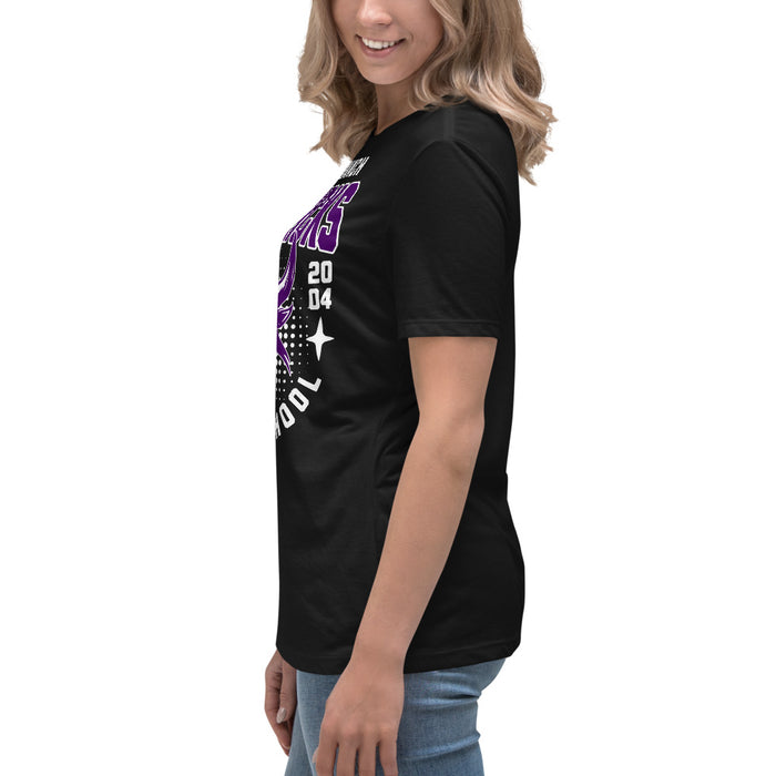 Side view of Morton Ranch High School Mavericks Women's Relaxed Fit T-shirt 204
