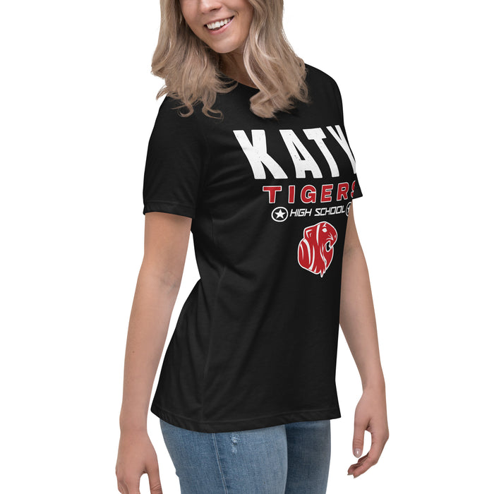 Side view of Katy High School Tigers Women's Relaxed Fit T-shirt 003