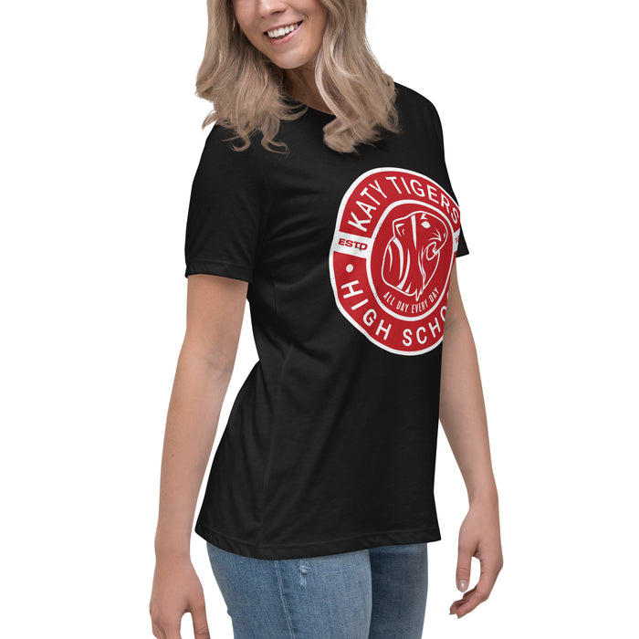 Side view of Katy High School Tigers Women's Relaxed Fit T-shirt 239