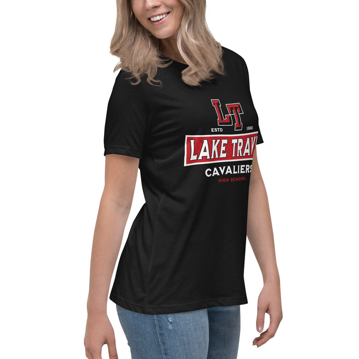 Side view of Lake Travis High School Cavaliers Women's Relaxed Fit T-shirt 202