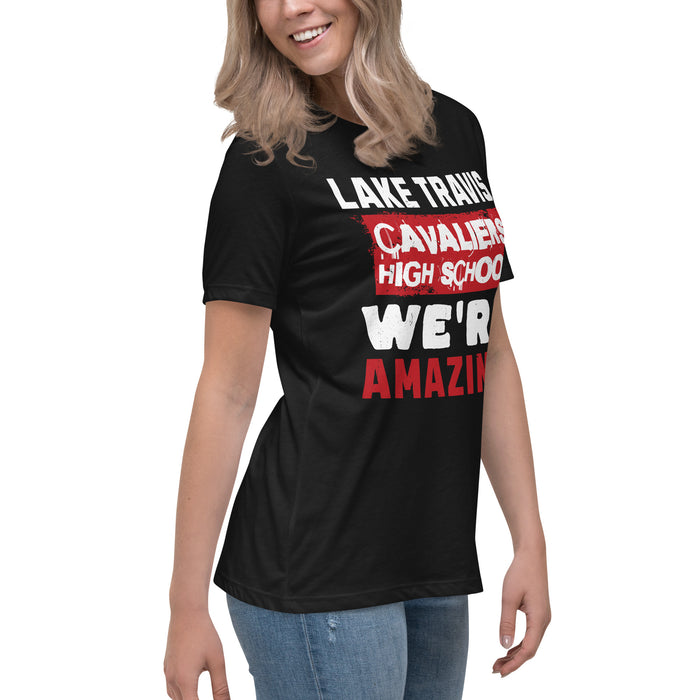 Side view of Lake Travis High School Cavaliers Women's Relaxed Fit T-shirt 231