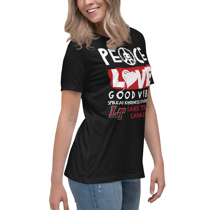 Side view of Lake Travis High School Cavaliers Women's Relaxed Fit T-shirt 240