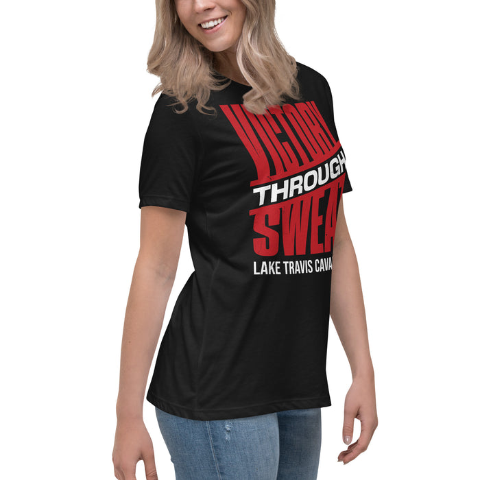Side view of Lake Travis High School Cavaliers Women's Relaxed Fit T-shirt 241