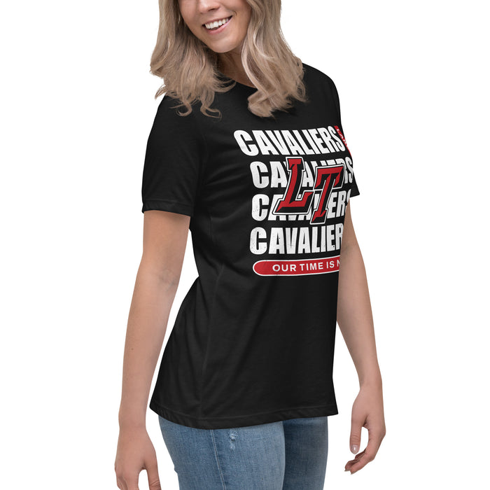 Side view of Lake Travis High School Cavaliers Women's Relaxed Fit T-shirt 235