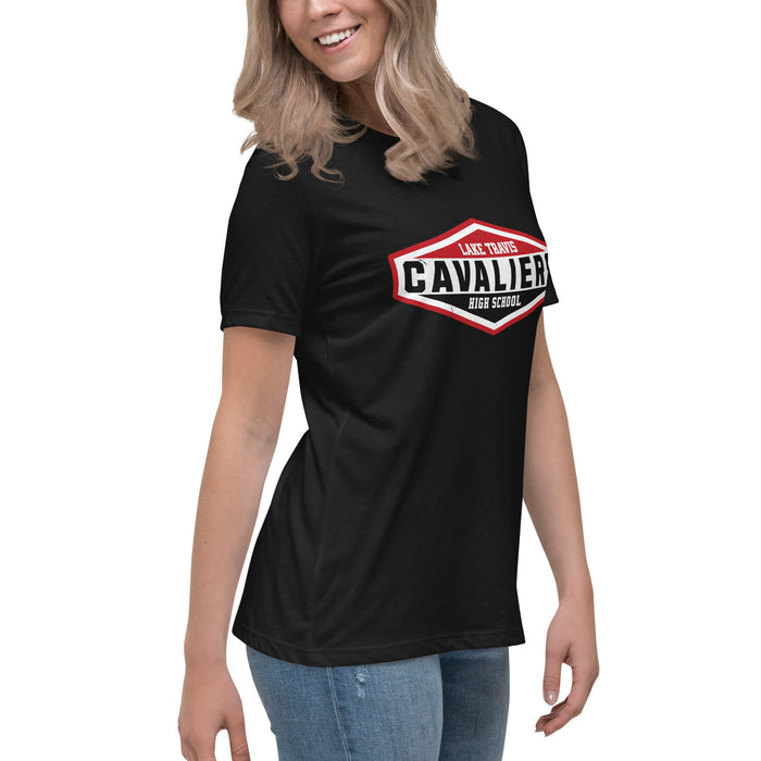 Side view of Lake Travis High School Cavaliers Women's Relaxed Fit T-shirt 009