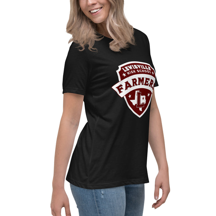 Side view of Lewisville High School Farmers Women's Relaxed Fit T-shirt 221