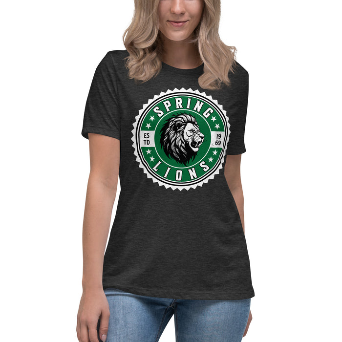 Spring High School Lions Women's Dark Grey Relaxed T-shirt 203