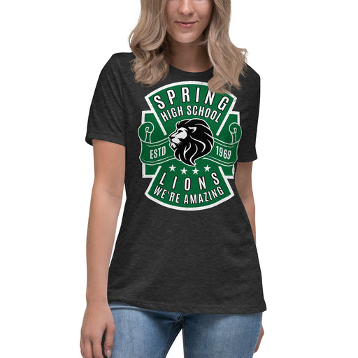 Spring High School Lions Women's Dark Grey Relaxed T-shirt 207