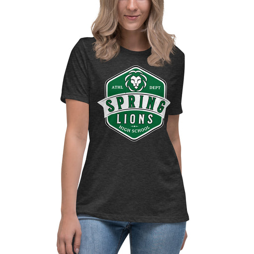 Spring High School Lions Women's Dark Grey Relaxed T-shirt 209