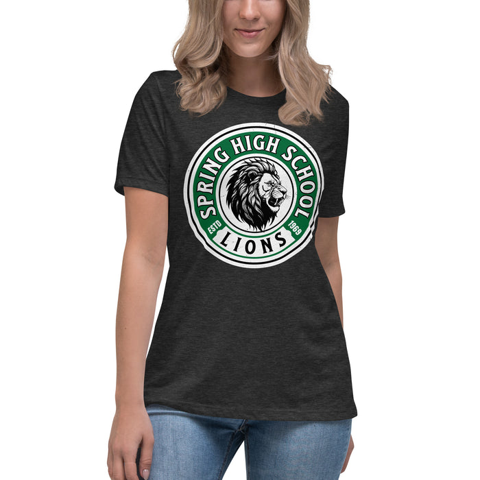 Spring High School Lions Women's Dark Grey Relaxed T-shirt 220