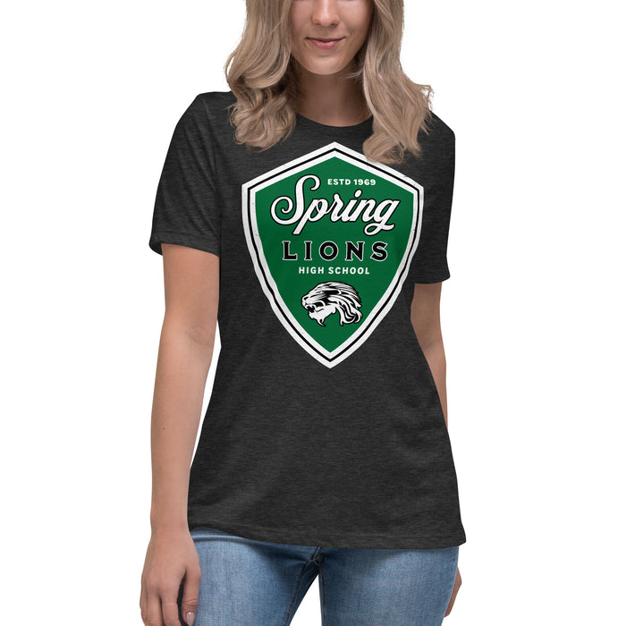 Spring High School Lions Women's Dark Grey Relaxed T-shirt 225